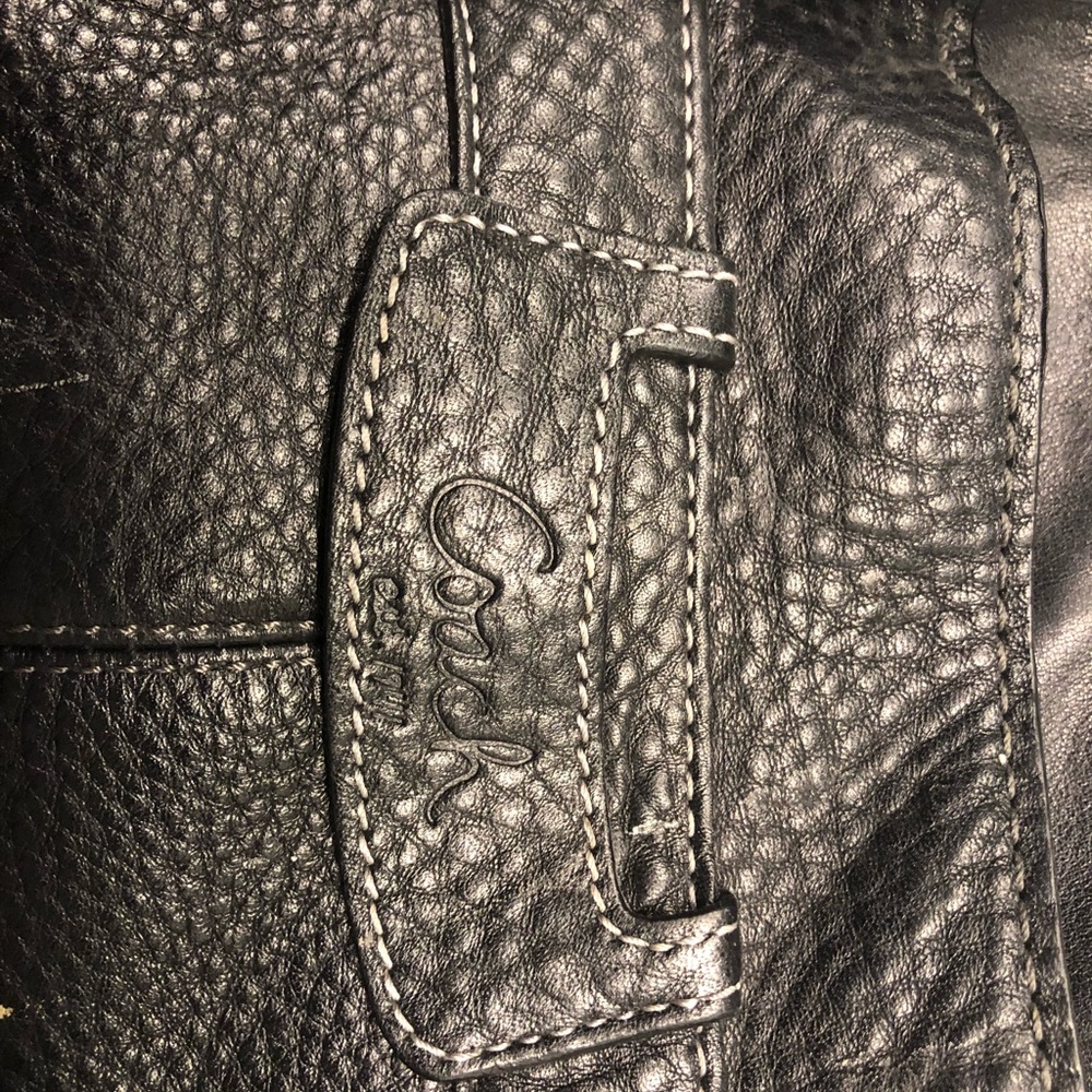 Authentic large black leather Coach handbag - Picture 3 of 6